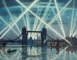 Tower Bridge, London - A War-Time Nocturne (1940) by Claude Francis Barry